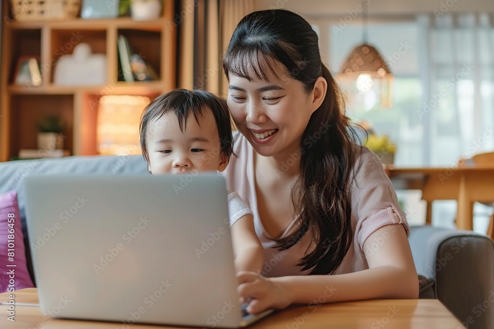 Woman and Girl Looking at Laptop Woman and Girl Looking at Laptop
