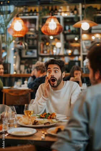 Man Eating Food at Table