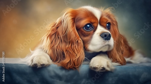 A beautifully detailed portrait of a Cavalier King Charles Spaniel, featuring soft focus that enhances the dog's gentle and regal expression © r3mmm