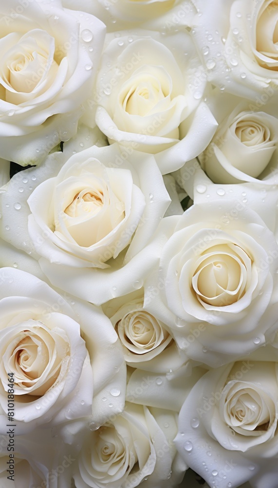 Close Up of White Roses