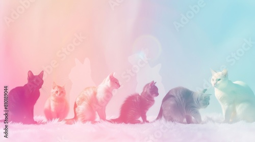 A collection of cats and dogs in various colors and sizes photo