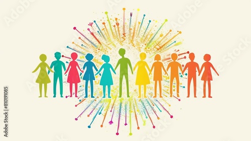 compassionate community diverse people united in empathy and support colorful concept illustration