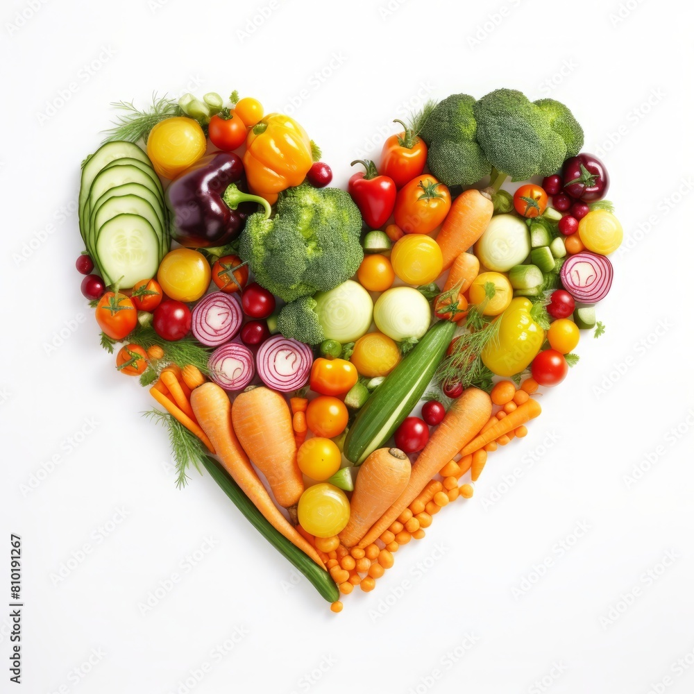 vegetable heart on a white background vegetable heart on a white background