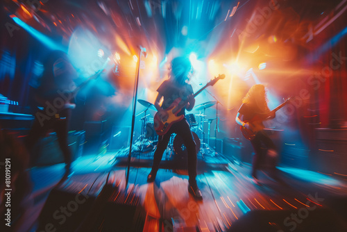 Energetic concert scene with vibrant lighting photo