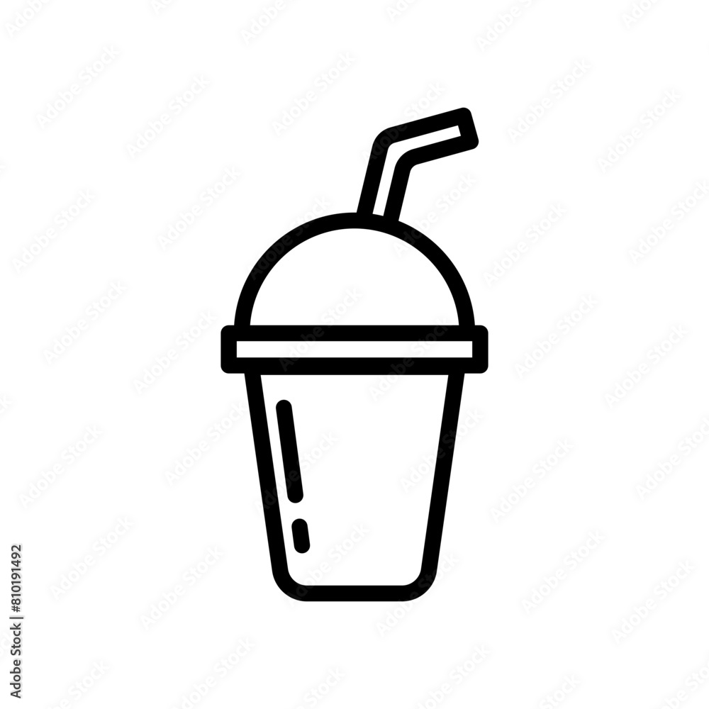 Plastic cup line icon. Drinks icon. Drinks icon isolated on white background. Transparent background, minimalist symbol. Vector images Plastic cup line icon. Drinks icon. Drinks icon isolated on white background. Transparent background, minimalist symbol. Vector images