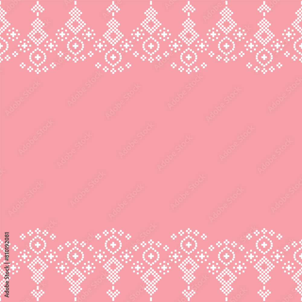 Ethnic geometric fabric pattern Cross Stitch.Embroidery Ethnic oriental Pixel pattern rose pink gold pastel background. Abstract,vector,illustration. Texture,clothing,scarf,decoration,silk wallpaper. Ethnic geometric fabric pattern Cross Stitch.Embroidery Ethnic oriental Pixel pattern rose pink gold pastel background. Abstract,vector,illustration. Texture,clothing,scarf,decoration,silk wallpaper.