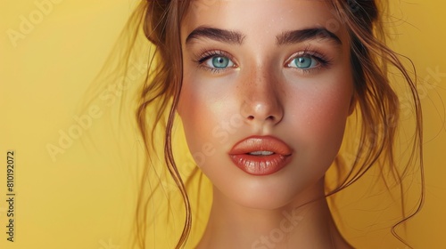 Woman With Freckled Hair and Blue Eyes