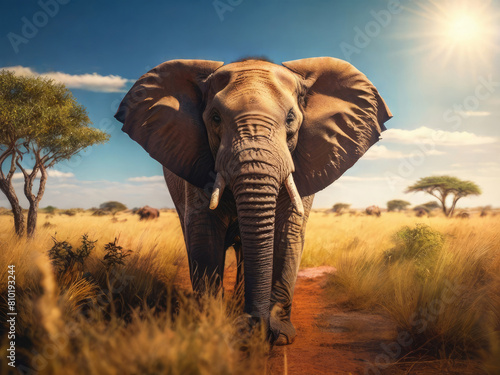 Funny elephant majestic large animal.