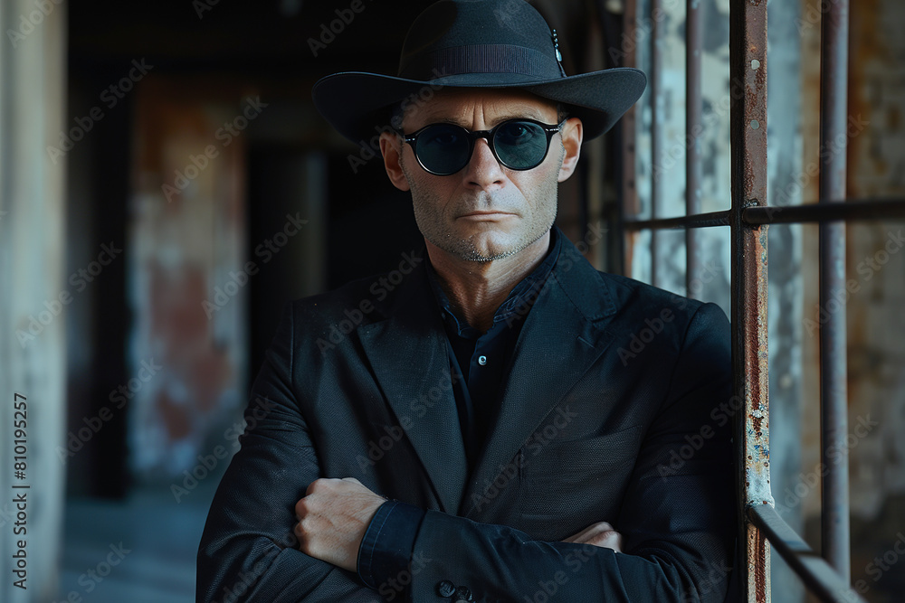 portrait of man with black hat, with various expressions, focal points and backgrounds. portrait of man with black hat, with various expressions, focal points and backgrounds.