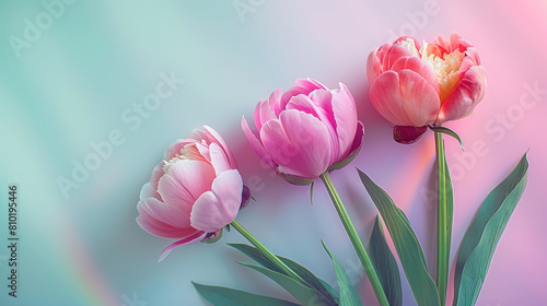 colorful tulips in soft pastel tones with subtle gradients