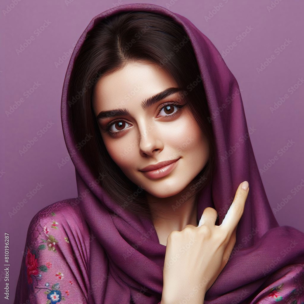 Iranian woman wearing a hijab with beautiful features Iranian woman wearing a hijab with beautiful features