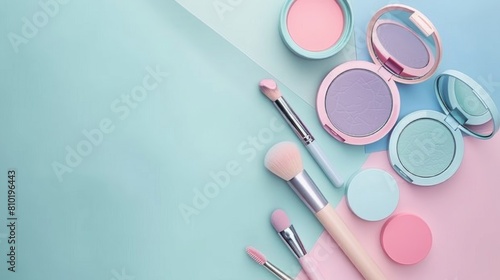 The palettes are of various colors, including pink, purple, and blue photo