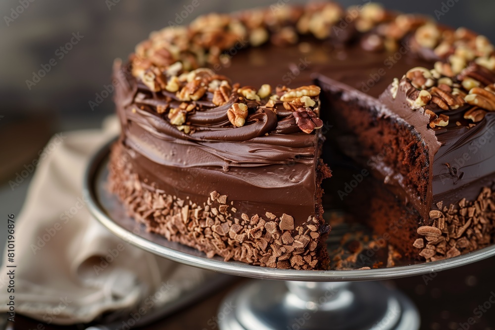 German Chocolate cake close up