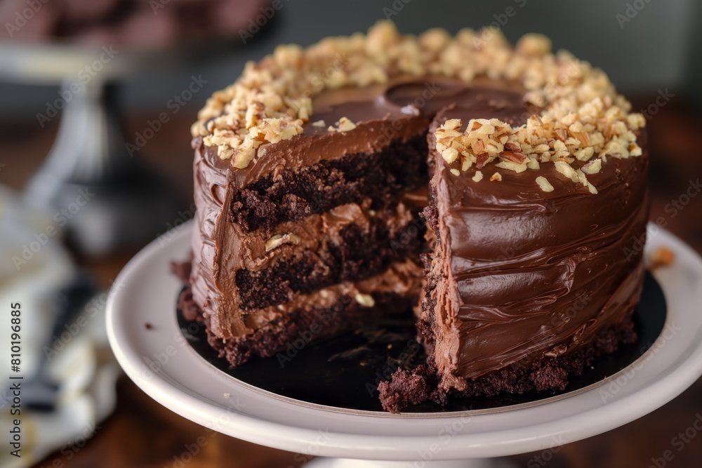 German Chocolate cake close up German Chocolate cake close up