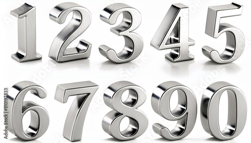 0から9までの3D数字セット