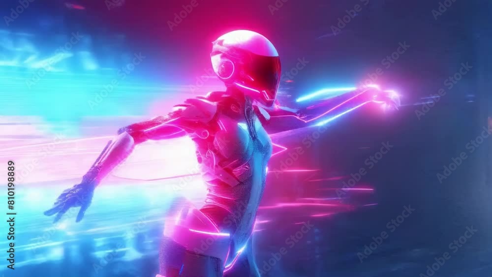 Sci-Fi Space Suit Gliding Through Cosmic Energy Sci-Fi Space Suit Gliding Through Cosmic Energy