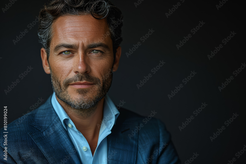 A corporate headshot showcasing the confidence and charisma of a successful CEO. Concept of leadership and influence in business. Generative Ai. A corporate headshot showcasing the confidence and charisma of a successful CEO. Concept of leadership and influence in business. Generative Ai.