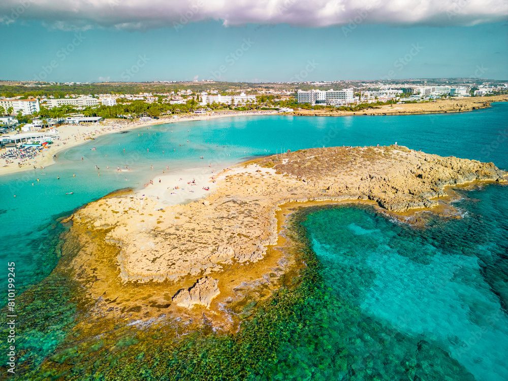 Lagoon and Nissi Island in Ayia Napa, Cyprus