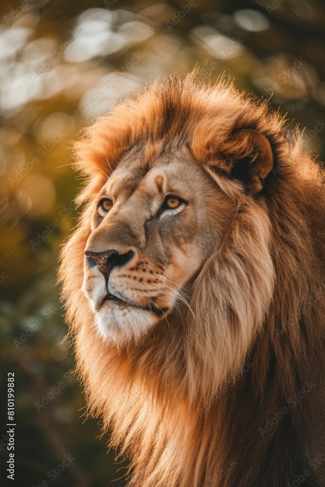 a portrait of a lion