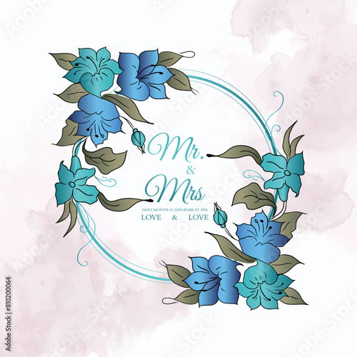 Wedding invitation cards with floral elements