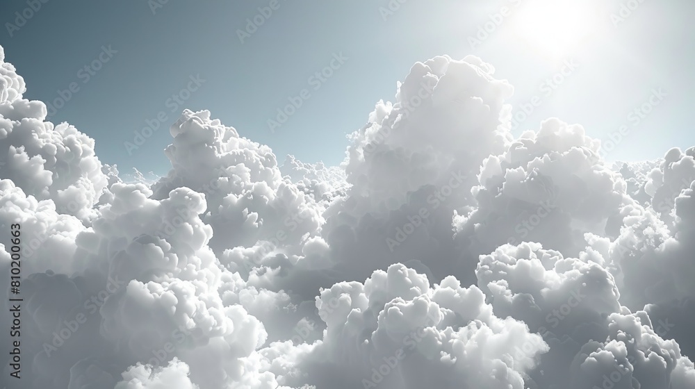 3D illustration with clean white clouds and transparent backgrounds