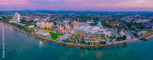 Baan Sukhawadee house decorated with lights celebrate christmas, pattaya,Thailand.