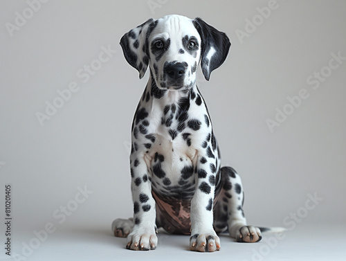 Dalmatian Dog Grey Background © Mattes