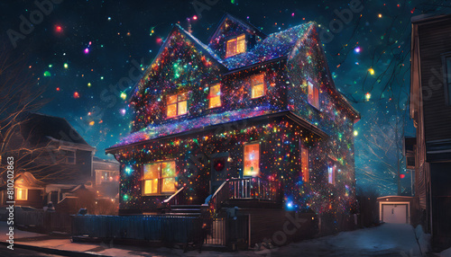 christmas lights in the city