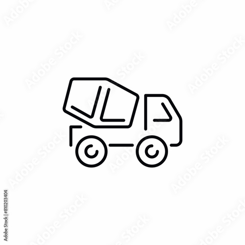 concrete mixer vehicle truck icon