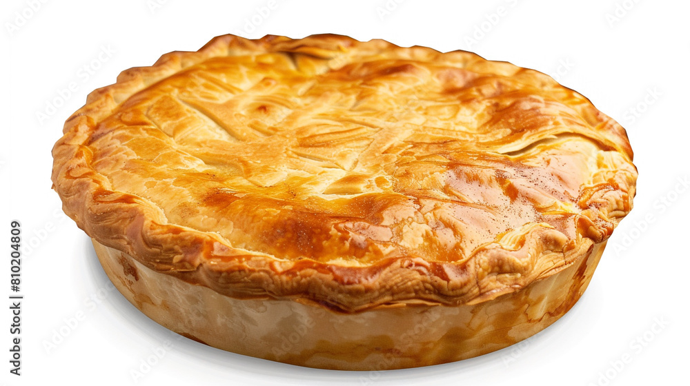 close up of Meat pie isolated on white background close up of Meat pie isolated on white background