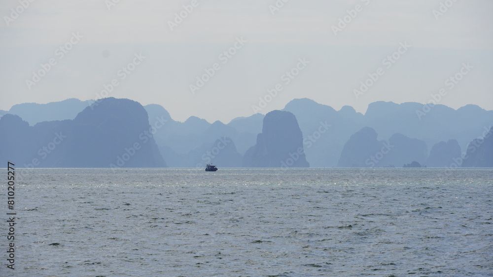 fishing on the lake, Ha Long Bay Vietnam Halong landmark landscape unesco 