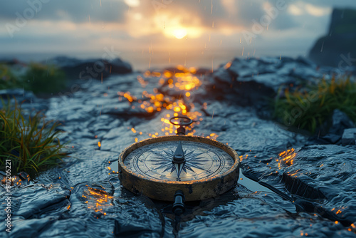 Obraz na płótnie Following the compass of the heart, where dreams lead to unexplored horizons. Generative Ai. w salonie