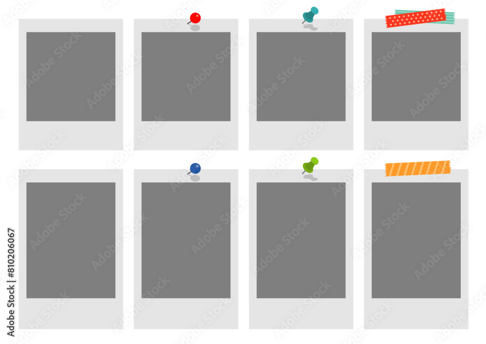 Obraz premium インスタントフィルムのイラストのセット 