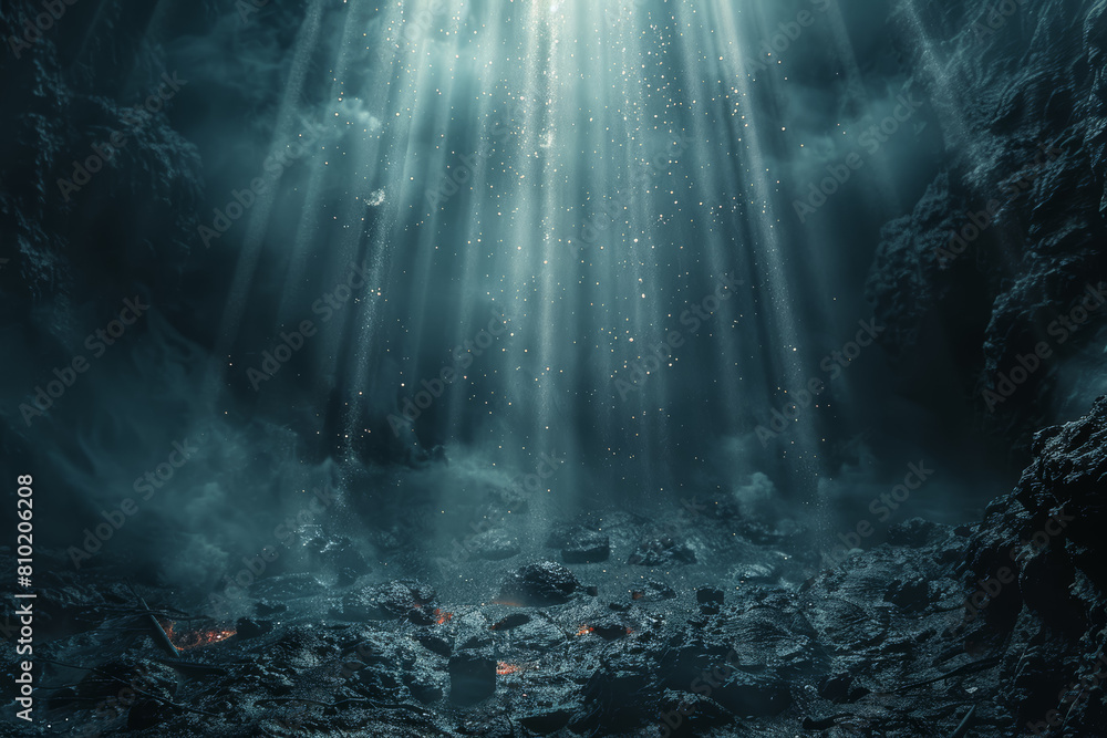 A halo of soft light emanating from within, illuminating the darkness and guiding the way forward. Concept of inner strength and resilience. Generative Ai. A halo of soft light emanating from within, illuminating the darkness and guiding the way forward. Concept of inner strength and resilience. Generative Ai.