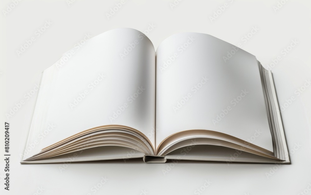 A book is open to a blank page. The book is open to a page that is not yet written on A book is open to a blank page. The book is open to a page that is not yet written on