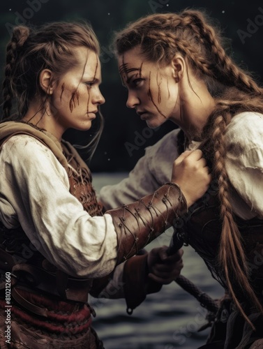 Bold female viking  a glimpse into the fierce world of Nordic shieldmaidens  showcasing strength  bravery  and the untold stories of Viking warrior women in the pages of history and myth