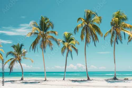 palm trees in summer on a beach in Mexico