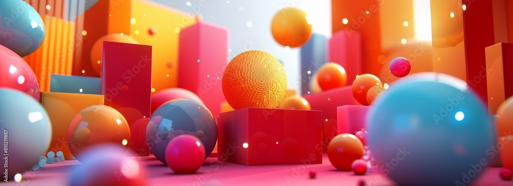 3d website banner concepts abstract shapes 