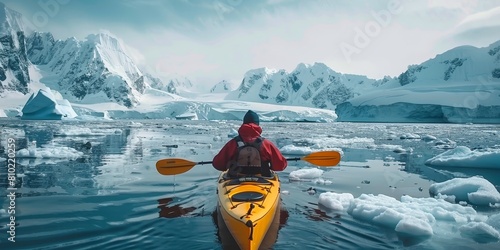 man in kayak Generative AI © Evghenii