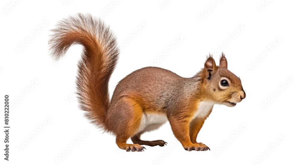 squirrel isolated on transparent png background. Generative ai squirrel isolated on transparent png background. Generative ai