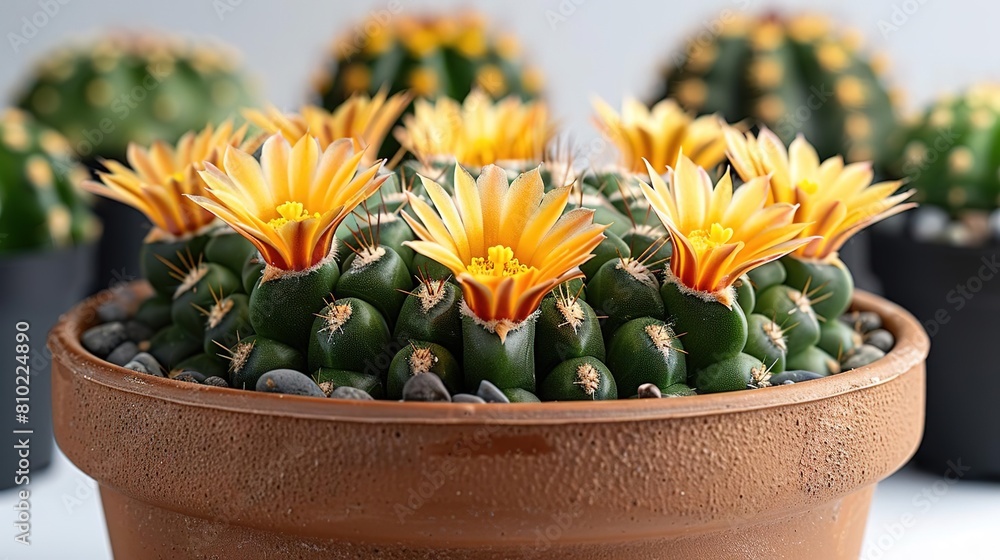 Enhance the details of a cactus flower. Make the colors more vibrant and the petals more defined.