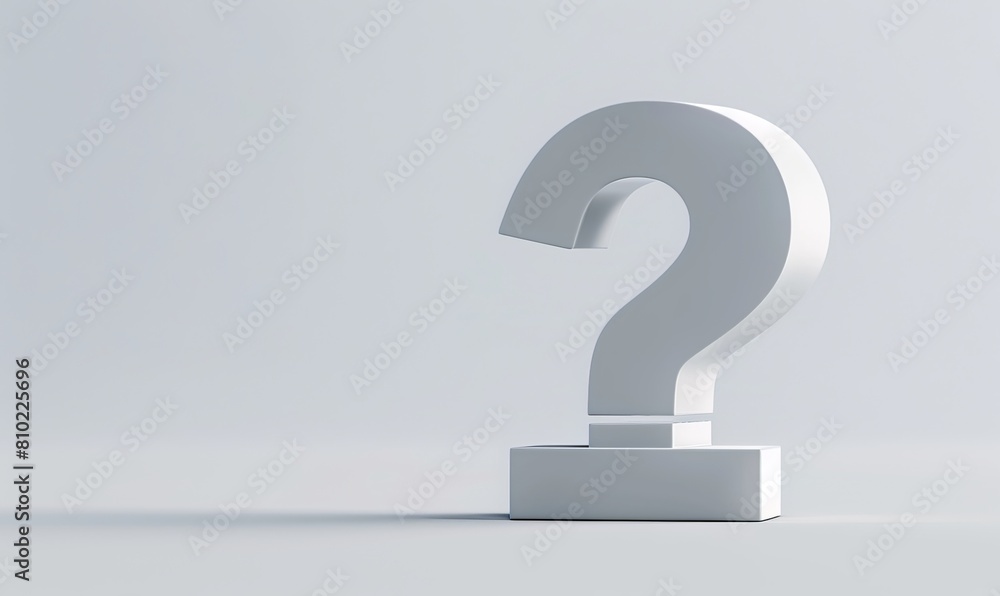 Elevate your design with a minimalist question mark motif featuring ample copy space on a clean white background. Perfect for emphasizing clarity and focus in your visual compositions Elevate your design with a minimalist question mark motif featuring ample copy space on a clean white background. Perfect for emphasizing clarity and focus in your visual compositions