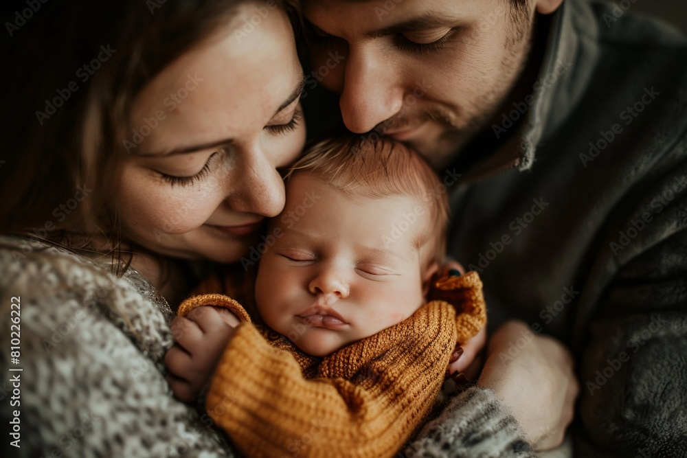Tender moment between parent and newborn baby Tender moment between parent and newborn baby