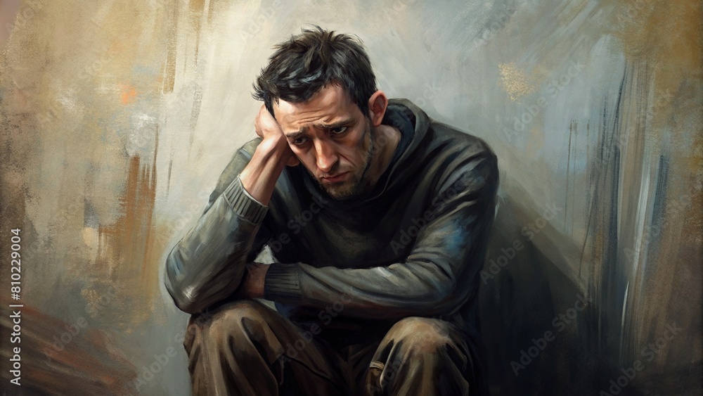 Portrait of a man experiencing depression Portrait of a man experiencing depression