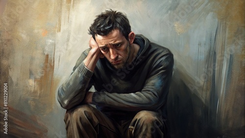 Portrait of a man experiencing depression 