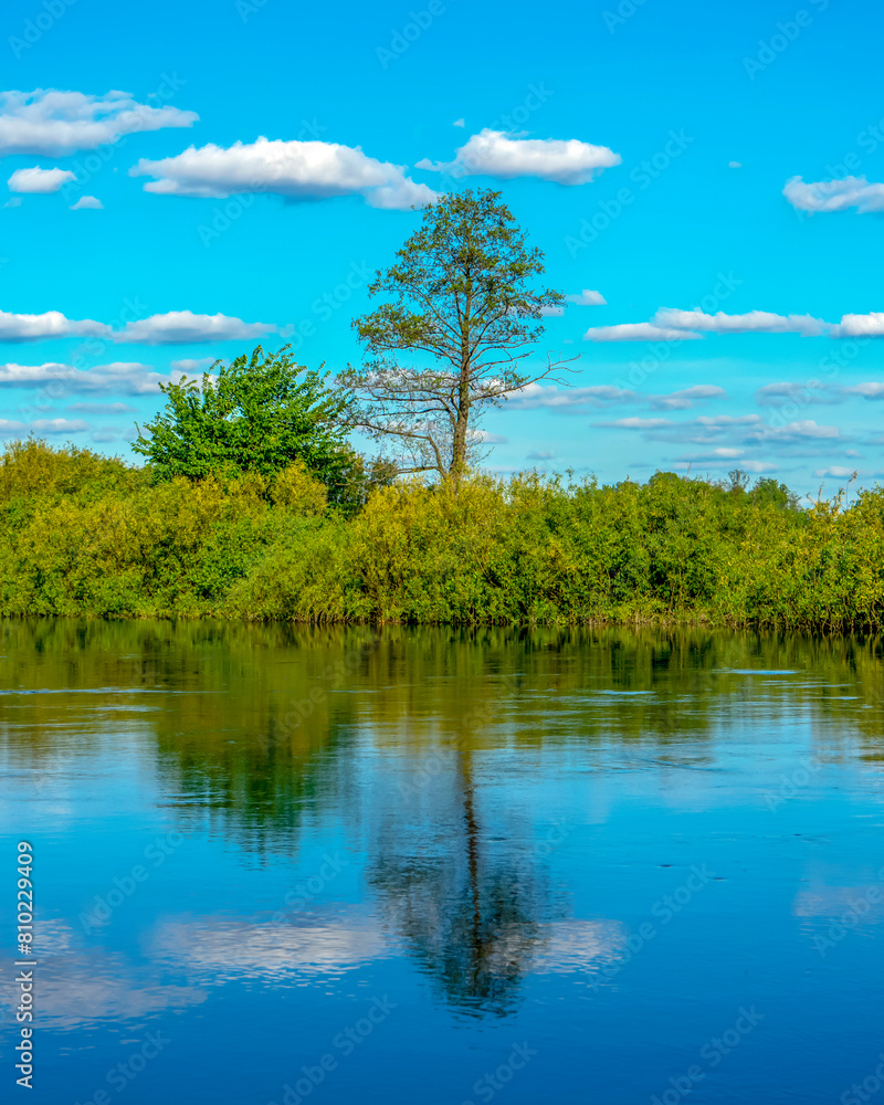 Sula river on sunny day in Poltava region. Spring ukrainian landscape.
Sula river on sunny day in Poltava region. Spring ukrainian landscape.