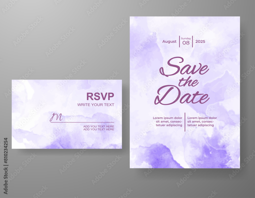Wedding invitation with abstract watercolor background Wedding invitation with abstract watercolor background