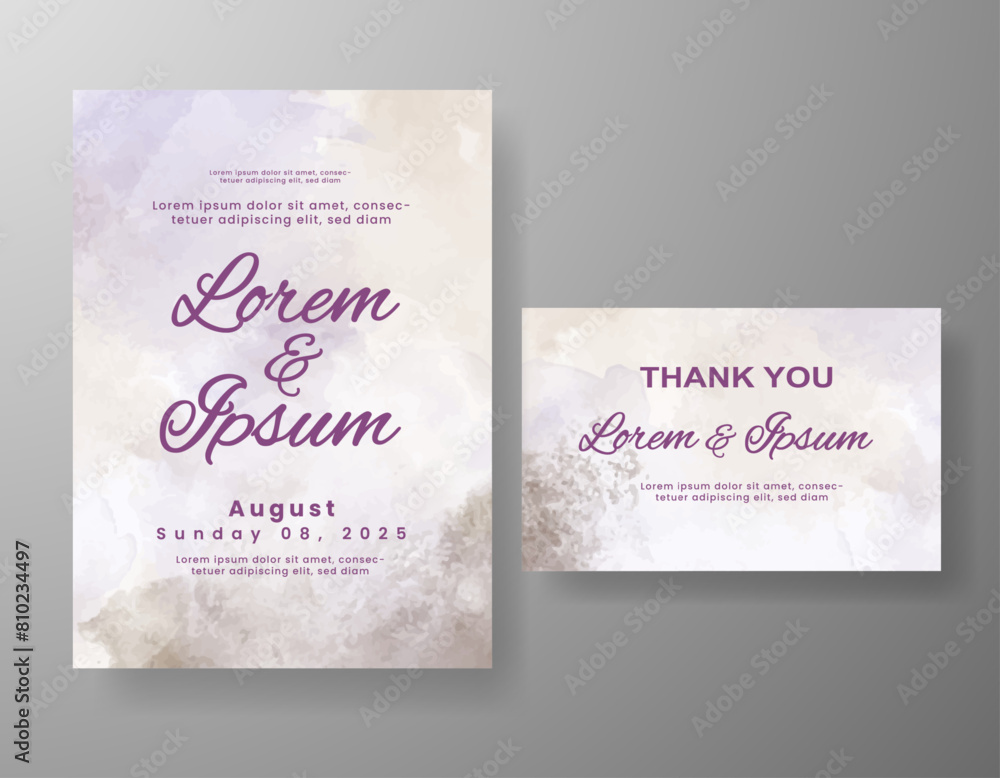 Wedding invitation with abstract watercolor background Wedding invitation with abstract watercolor background