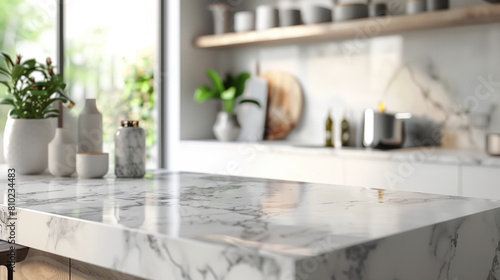 White marble with gold countertop on kitchen