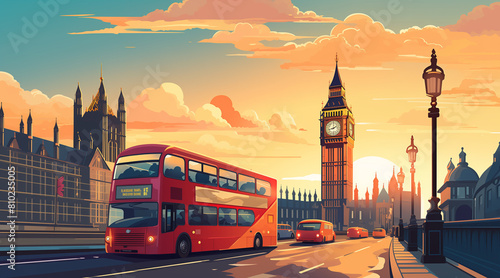 london background for social media. illustration  photo